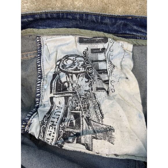 8IGHTH DSTRKT Blue Gray Men's Biker Denim Cargo Jeans Size 42x27 Hemmed B381 - Picture 11 of 16